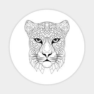 Abstract Leopard Essence: Intricate Line Art Interpretation Magnet